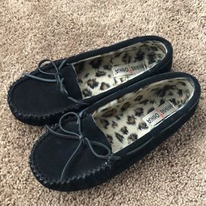 Black/ Cheetah Moccasins